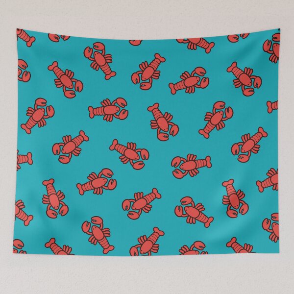Item preview, Lobsters Pattern on Turquoise Blue designed and sold by evannave.