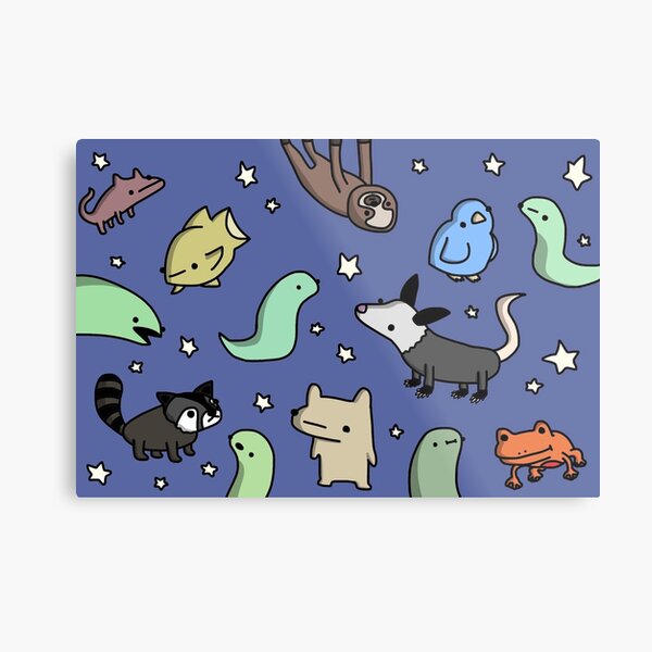 Nighttime Pals - Tiny Snek Comics Metal Print