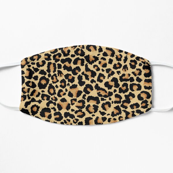 Yellow 80s Glam Rock Roll Cheetah Print Pattern Flat Mask