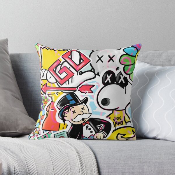 Inspired By The Hype Generation Monopoly Illustration Throw Pillow