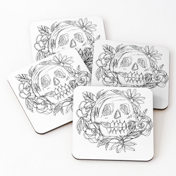 Item preview, skull +flower designed and sold by brookejean88.