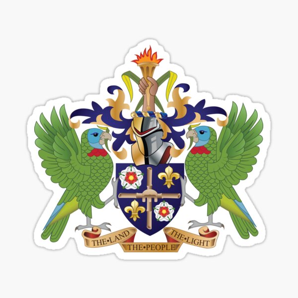 "St Lucia Coat of Arms" Sticker for Sale by identiti Redbubble
