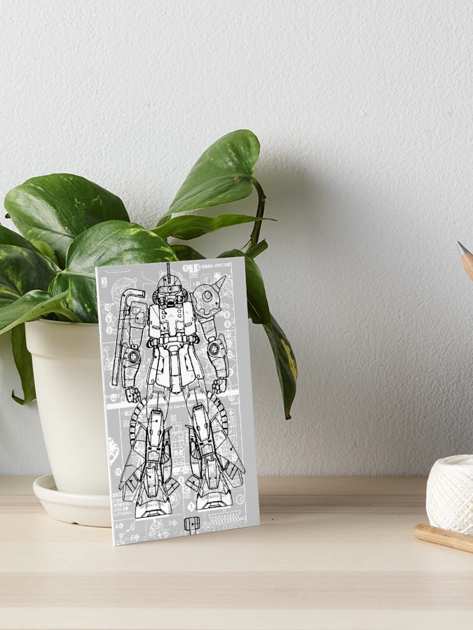 ガンダム シルクスクリーンアート SBA01_P Zaku Blueprint ver.8
