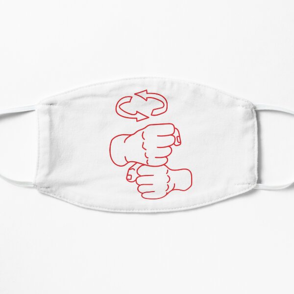 Coffee American Sign Language Red Line Art Flat Mask