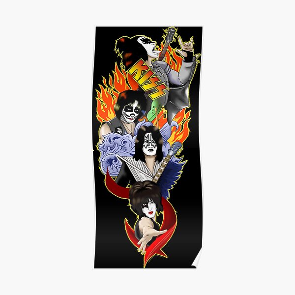 KISS - Rockband - Awesome Fire and Water Poster