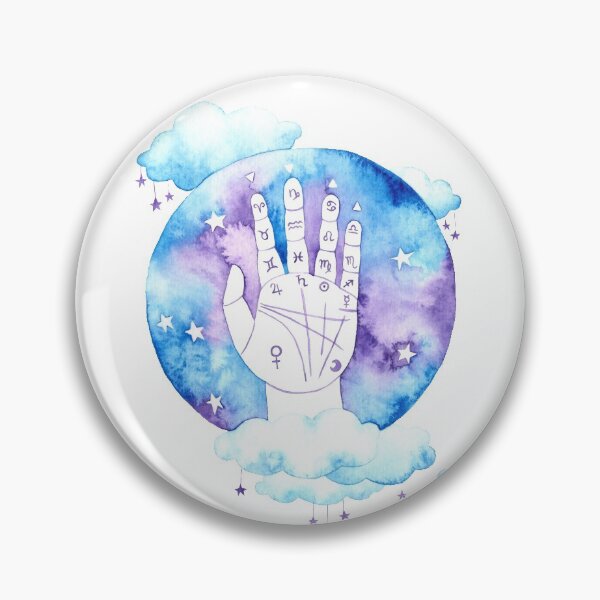 Item preview, Palmistry Hand Painted in Watercolor  designed and sold by KConfetti.