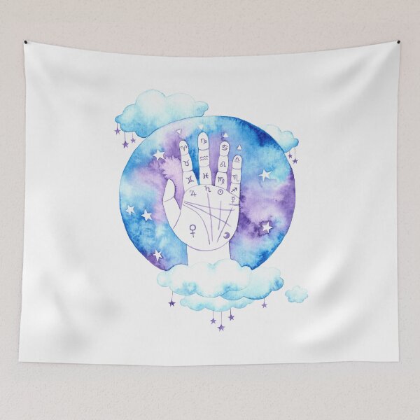 Item preview, Palmistry Hand Painted in Watercolor  designed and sold by KConfetti.