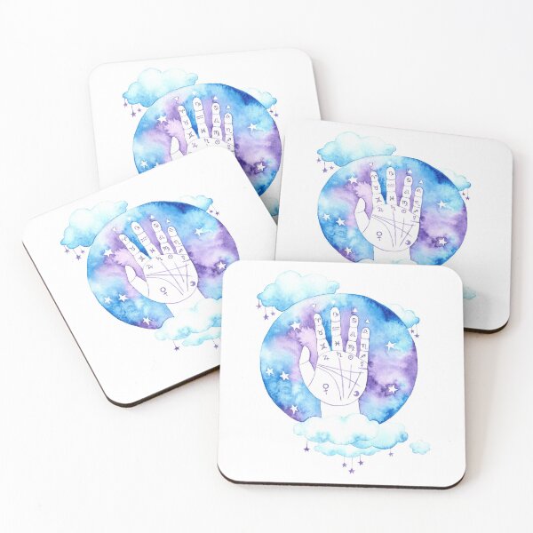 Item preview, Palmistry Hand Painted in Watercolor  designed and sold by KConfetti.
