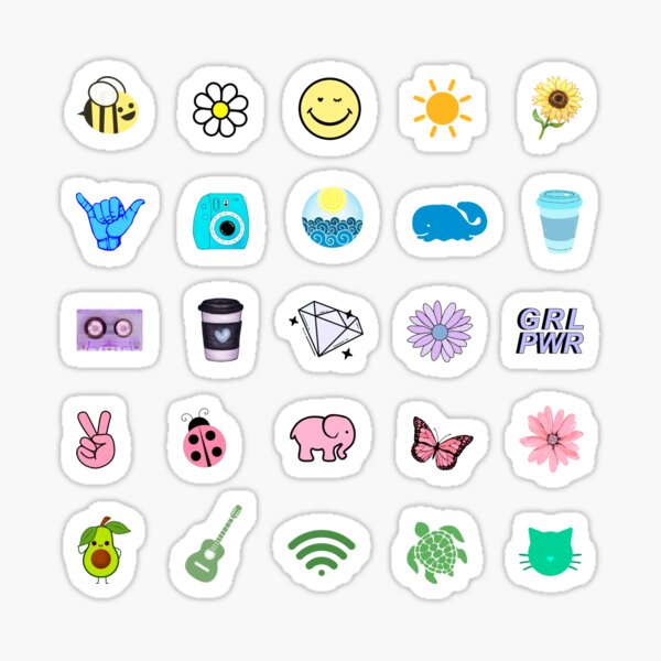 Aesthetic VSCO-GIRL sticker pack Sticker for Sale by HibaArts