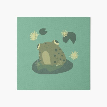 Green Frog Art 6X6 Canvas Gallery Wrapped Art Baby Talk I