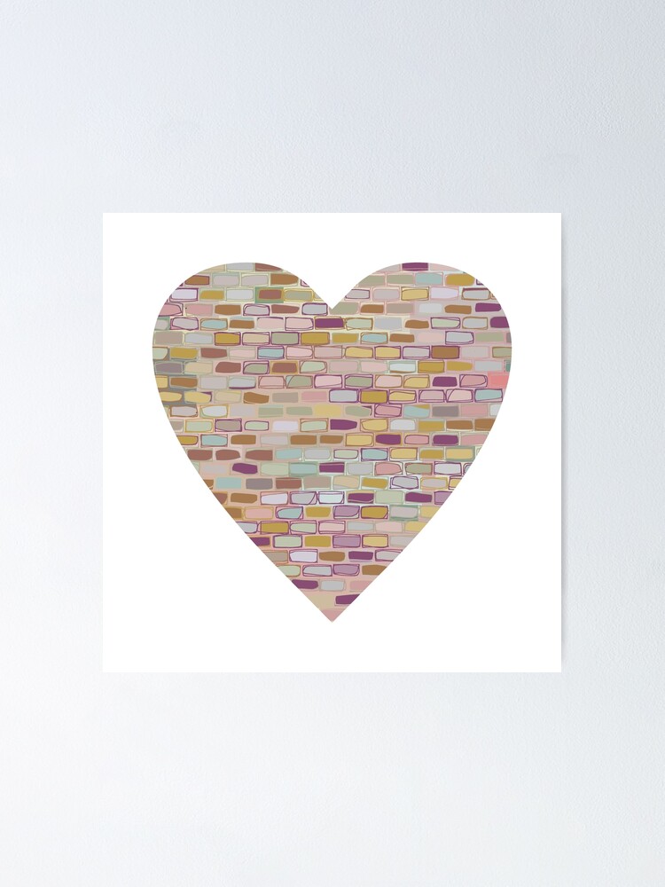 Alternate view of Stone Wall Heart (Digital Art) Poster