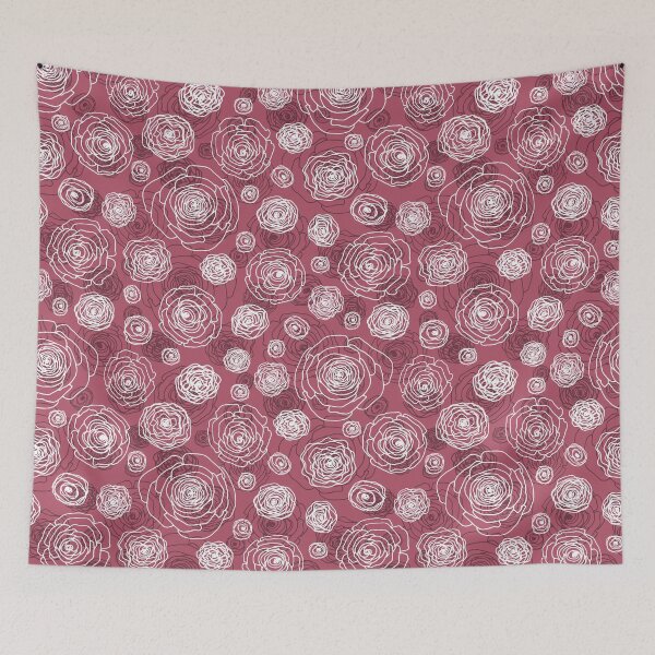 Item preview, Floral sketch seamless pattern on dark pink s designed and sold by Yulia Chepurova.