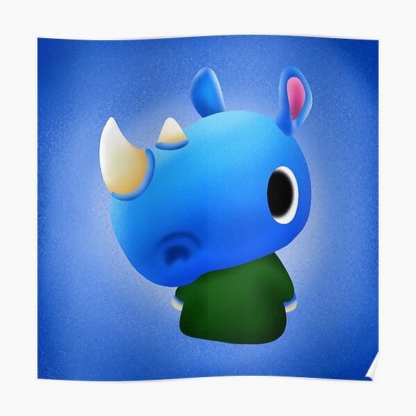 Animal Crossing Rhino Posters Redbubble