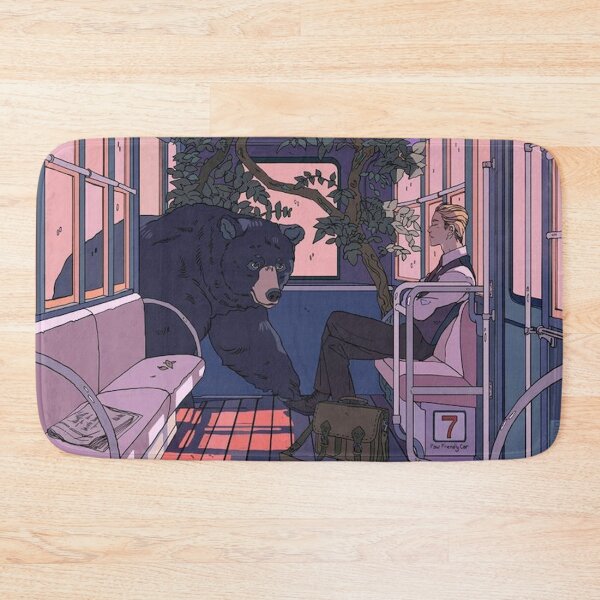 Item preview, Bear with me on the bus surreal art designed and sold by MindChirp.