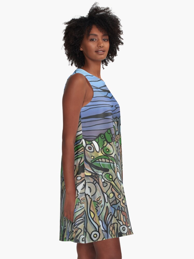 Thumbnail 2 of 4, A-Line Dress, Somewhere To Get Lost designed and sold by Jeffrey Kimsey-Carroll.