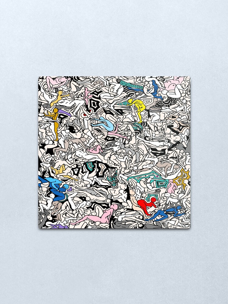 Alternate view of Kamasutra LOVE Doodle Metal Print