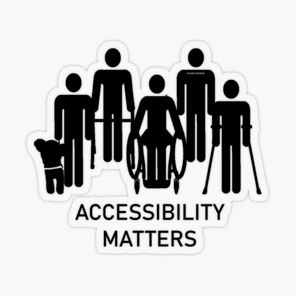 Accessibility Matters (black color) Transparent Sticker