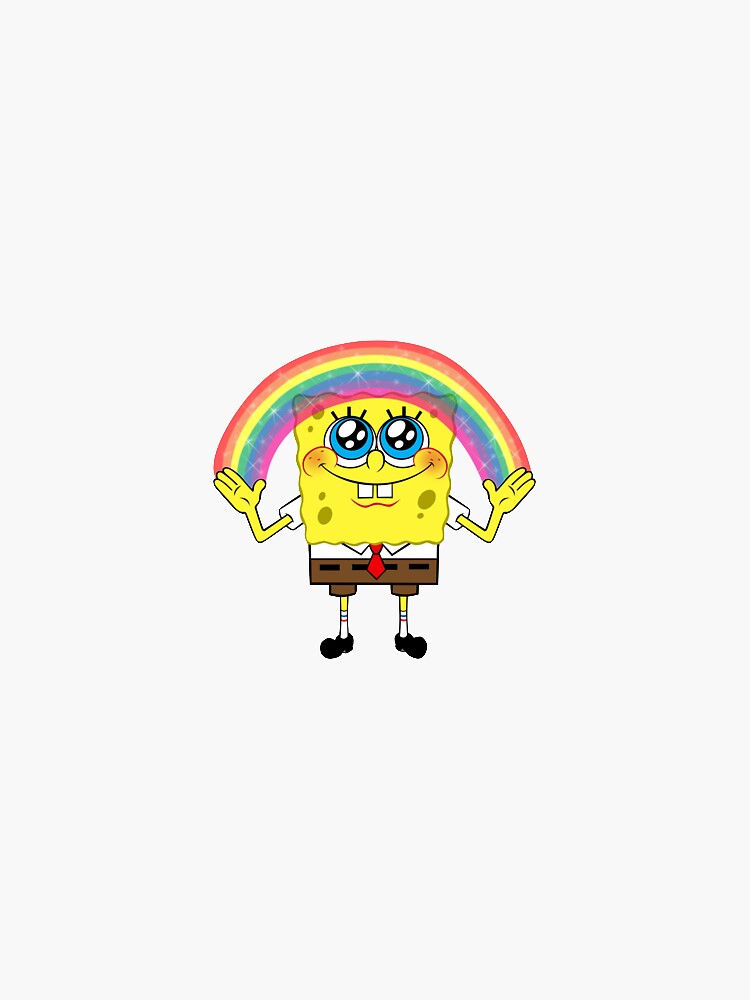 "Spongebob rainbow" Sticker for Sale by kallott | Redbubble