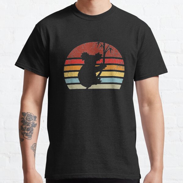 Vintage Retro Koala Bear Silueta Amante Papá Mamá Australia Camiseta clásica