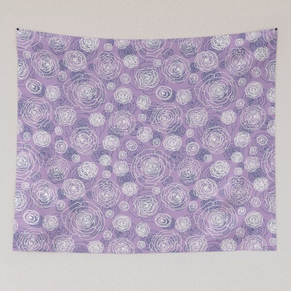 Item preview, Floral sketch seamless pattern on lilac s designed and sold by Yulia Chepurova.