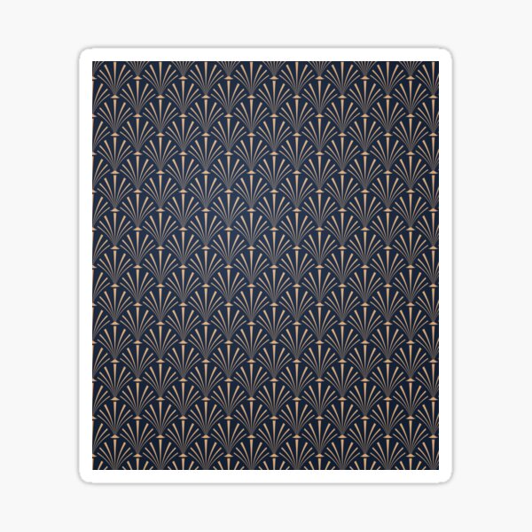 Art Deco Palm Pattern in Midnight Blue Sticker
