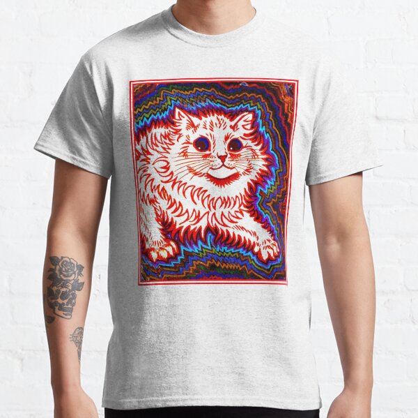 ORANGE CAT : Vintage Louis Wain Abstract Psychedelic Print Classic T-Shirt