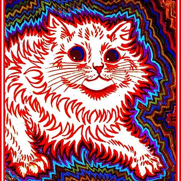 Artwork thumbnail, ORANGE CAT : Vintage Louis Wain Abstract Psychedelic Print by posterbobs