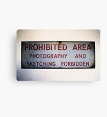 No Photography or Sketching Canvas Print