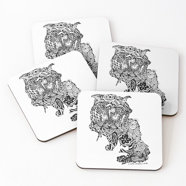 Item preview, Dragon Cat - black white  designed and sold by wontondoodles.