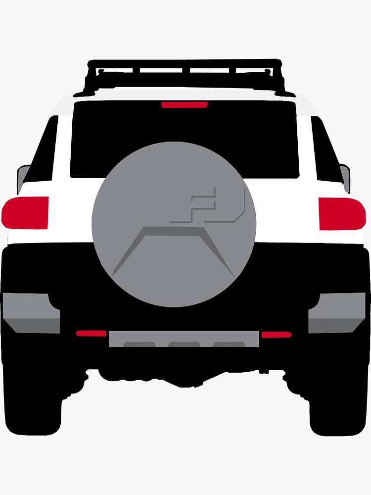 "Minimalist White FJ Cruiser " Sticker for Sale by HartArtUSA | Redbubble