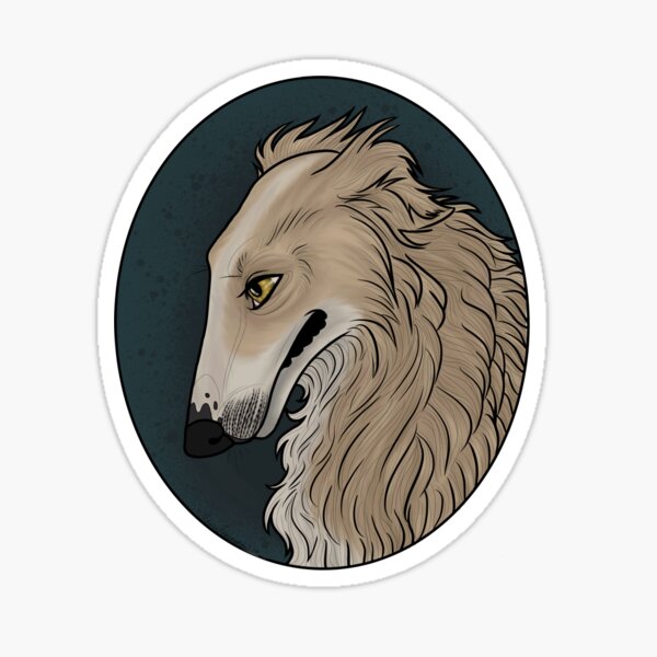 Neotraditional Borzoi Portrait Sticker