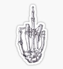 Skeletal Middle Finger Sticker