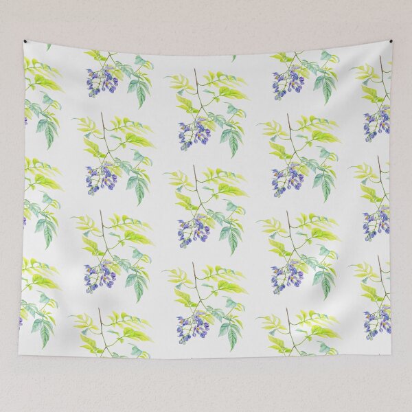 Item preview, Potato Creeper Solanaceae purple flower botanical art  designed and sold by Sarah Trett.