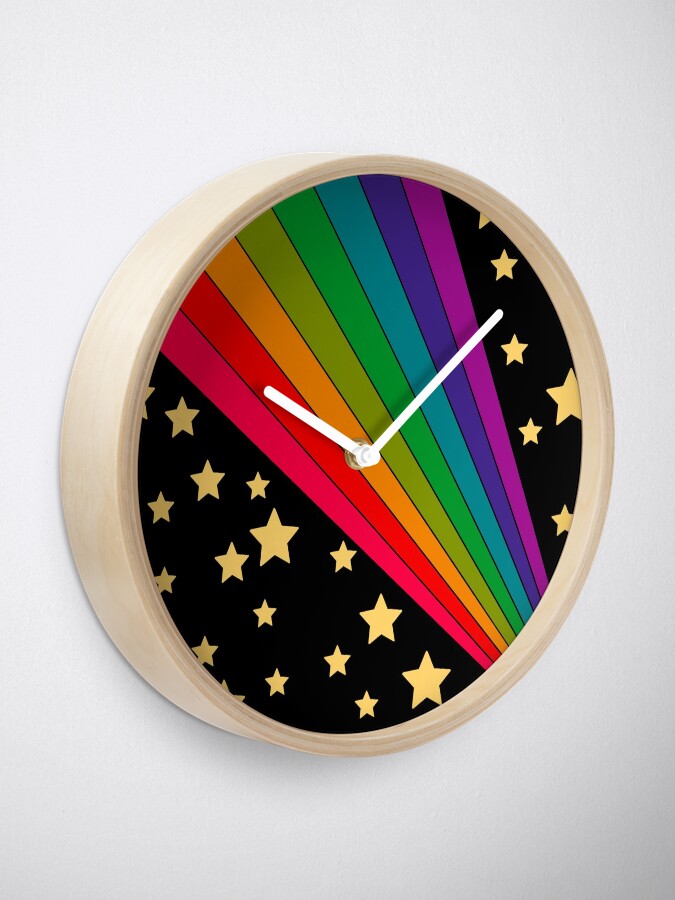 Alternate view of Stars and rainbow Clock