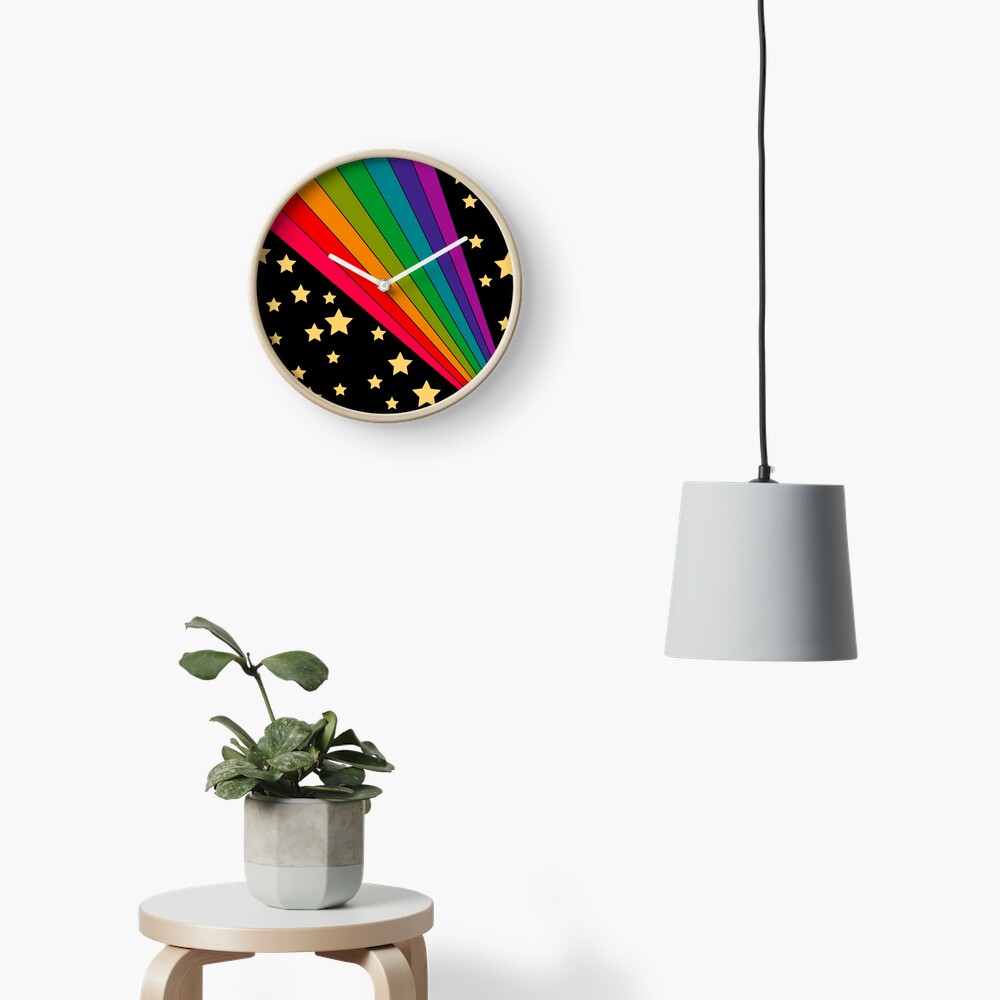 Stars and rainbow Clock