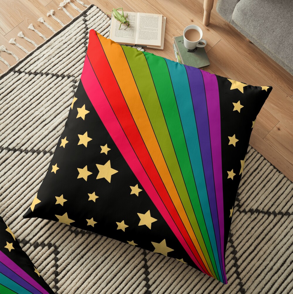 Stars and rainbow Floor Pillow