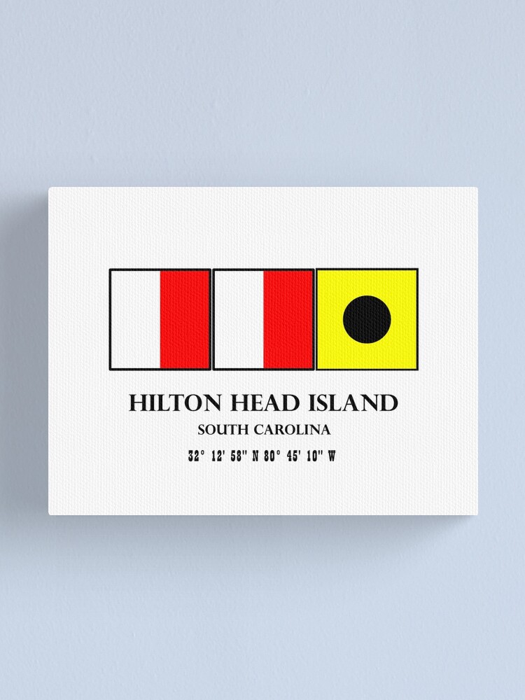 "Hilton Head Island South Carolina Nautical Flag Art" Canvas Print for