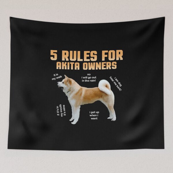 Item preview, 5 rules for akita owners Akita dog gift designed and sold by redshirtz.