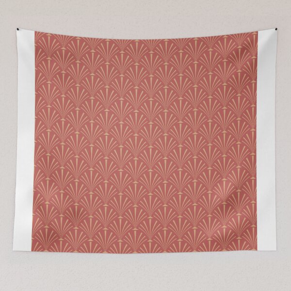 Item preview, Art Deco Palm Pattern in Coral designed and sold by BAYSTALT.