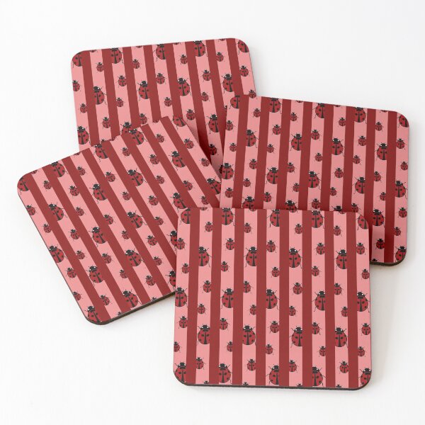 Item preview, Red Ladybird Horizontal Lines Red and Salmon designed and sold by ByJezie.