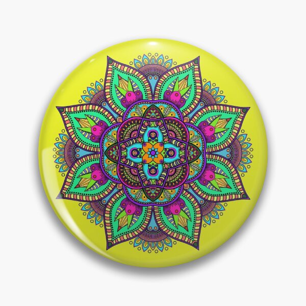 Item preview, Mandala 3 - Geometric Pattern with Black Outline - on Yellow by Amanda M Lucas designed and sold by Amanda Lucas.