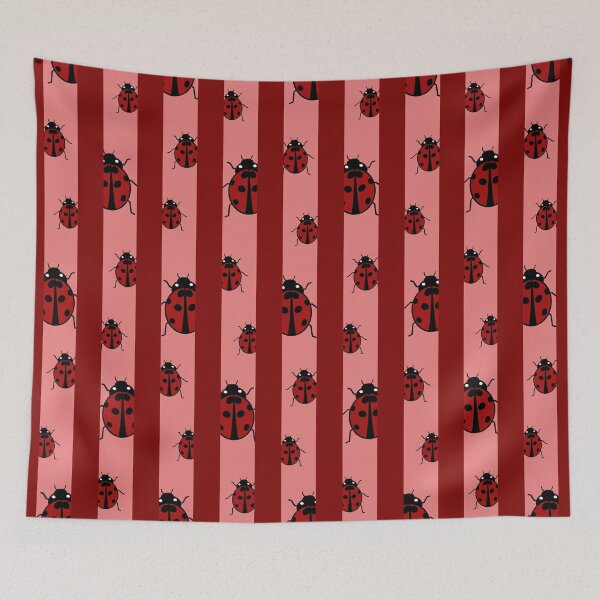 Item preview, Red Ladybird Horizontal Lines Red and Salmon designed and sold by ByJezie.