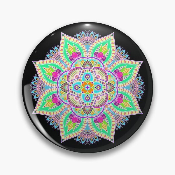Item preview, Mandala 4 - Geometric Pattern with White Outline - on Black by Amanda M Lucas designed and sold by Amanda Lucas.
