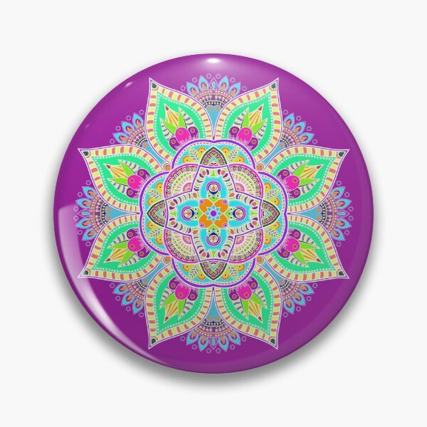 Item preview, Mandala 4 - Geometric Pattern with White Outline - on Dark Magenta by Amanda M Lucas designed and sold by Amanda Lucas.