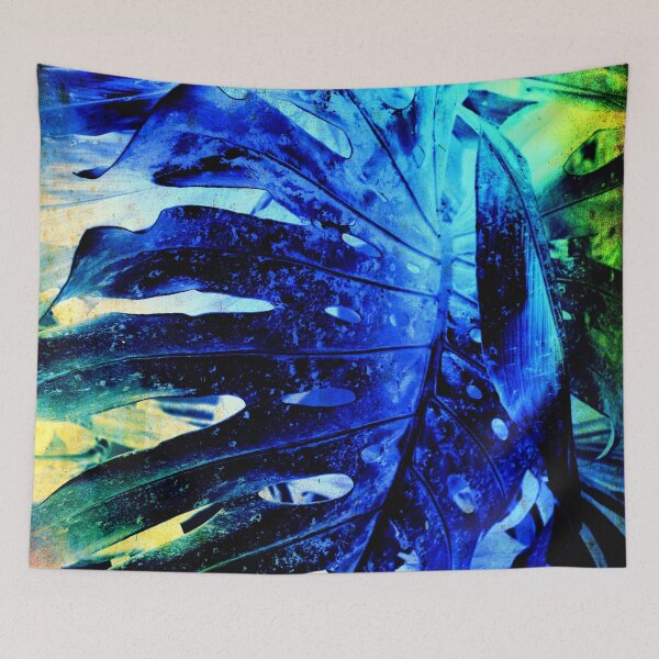 Item preview, Blue yellow jungle Leaf designed and sold by Mark J Dunn.