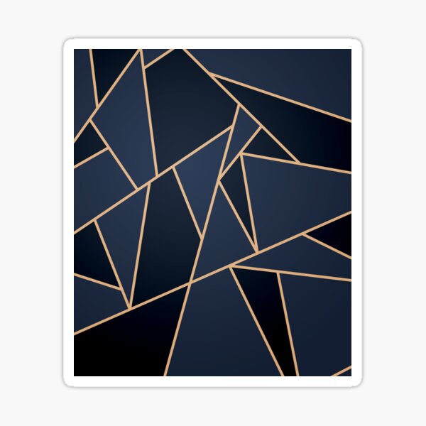 Midnight Blue Art Deco Pattern Sticker