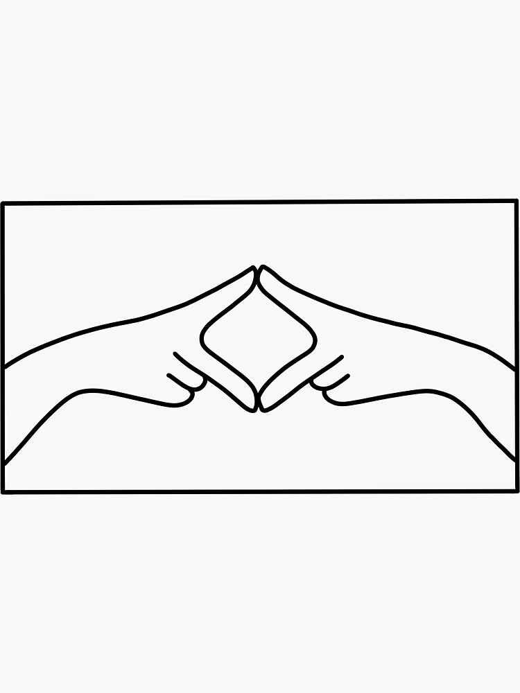 "DECA Hand Symbol Outline" Sticker by ccandace | Redbubble