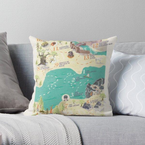 Princess Bride Discovery Map Throw Pillow