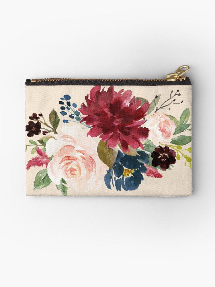 Pochette bleu marine et clearance rose