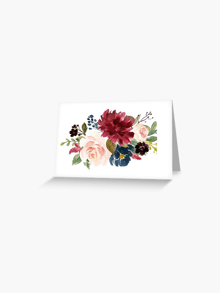 Pink burgundy floral bouquet Poster for Sale by junkydotcom